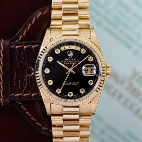 rolex president black onyx dial|rolex 18238 diamond.